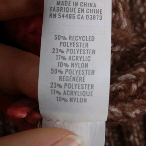 Offline by Aerie Chunky Knit Brown Pink Striped Soft Plush Sweater Women's Small - Picture 5 of 5